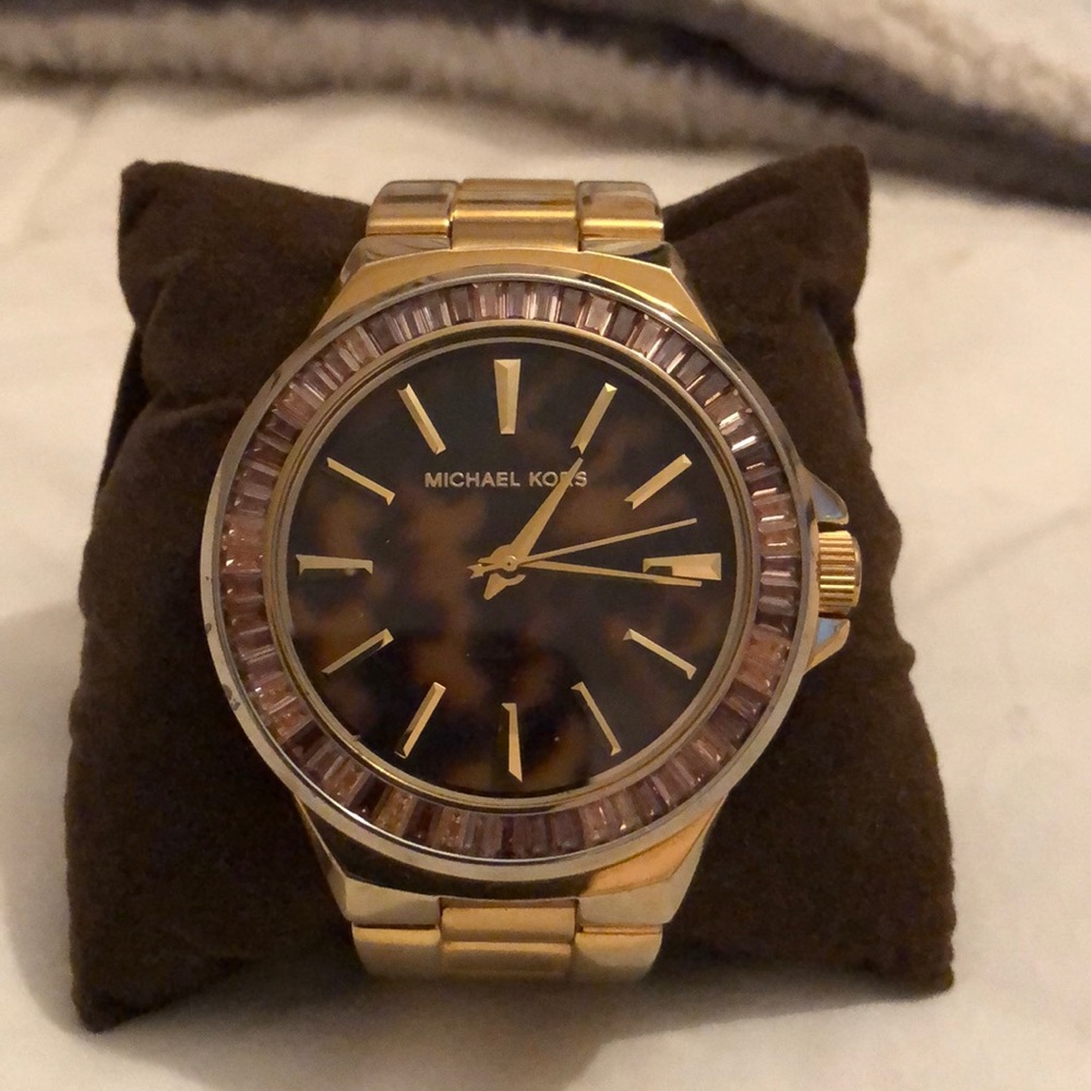 Michael Kors Tortoise Shell Gold Watch